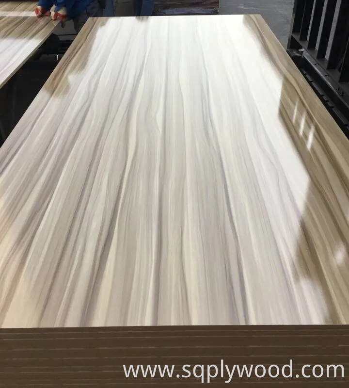 High Quality 15mm/18mm Waterproof UV High Gloss Melamine Veneer Laminated Raw Plain MDF Fiber Board for Furniture and Decoration